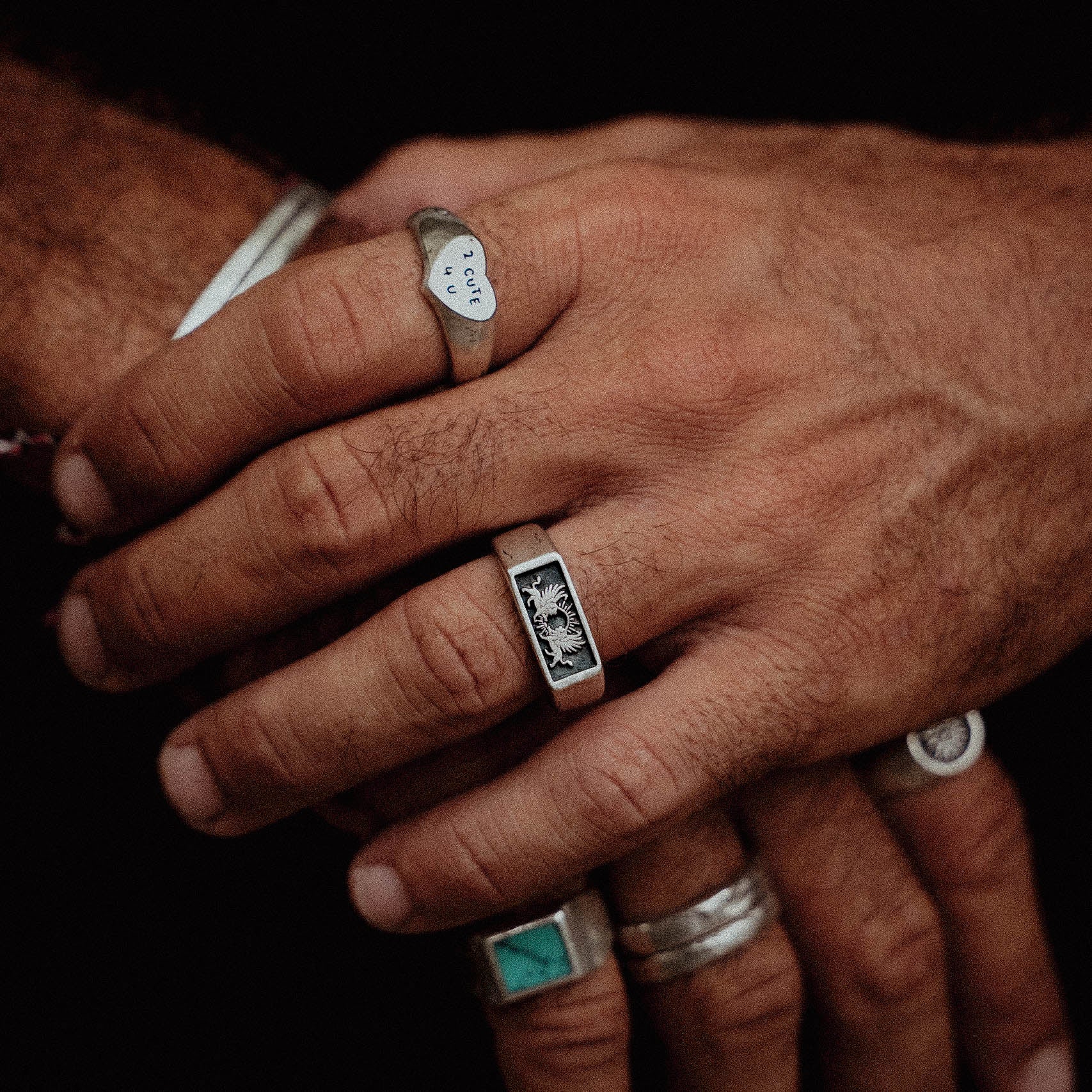 salty dagger “リトルハートリング” 約13号　ユニセックス LITTLE HEART | Recycled Silver Ring - Salty Dagger