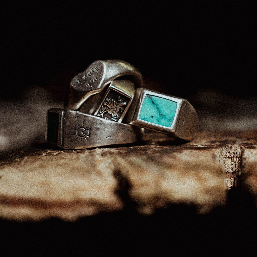 TIBETAN TURQOIUSE | Recycled Silver Ring - Salty Dagger
