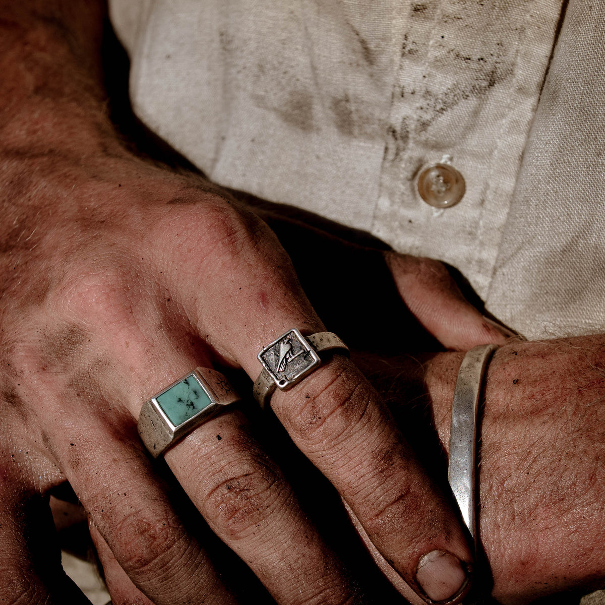 TIBETAN TURQOIUSE | Recycled Silver Ring - Salty Dagger