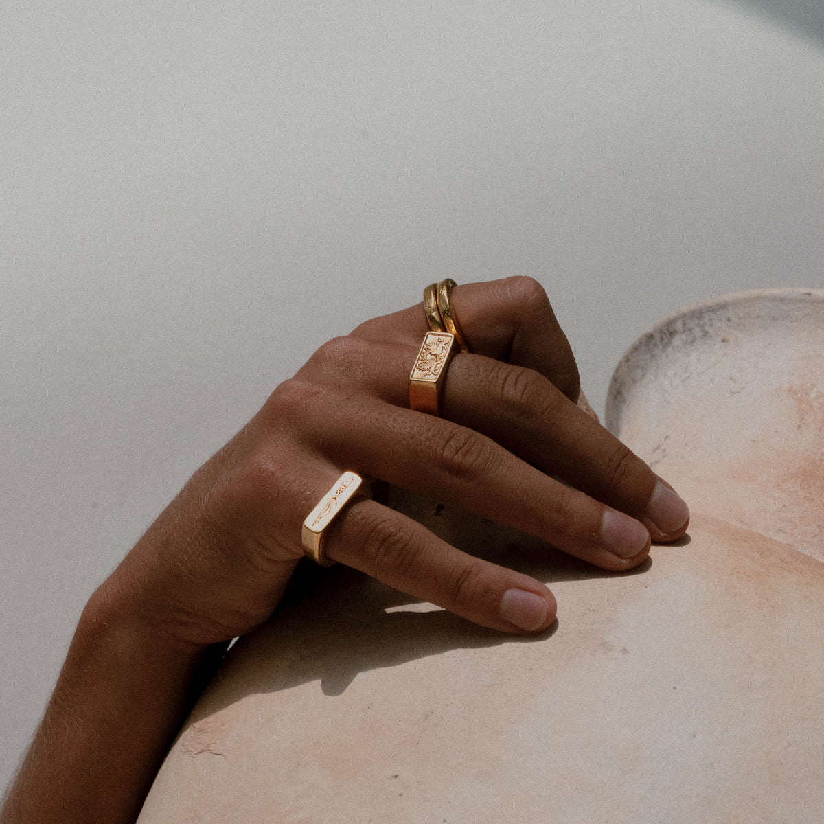 GIFT OF GODS | Handmade Gold Signet Ring - Salty Dagger